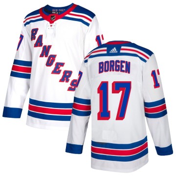 Authentic Adidas Men's Will Borgen New York Rangers Jersey - White